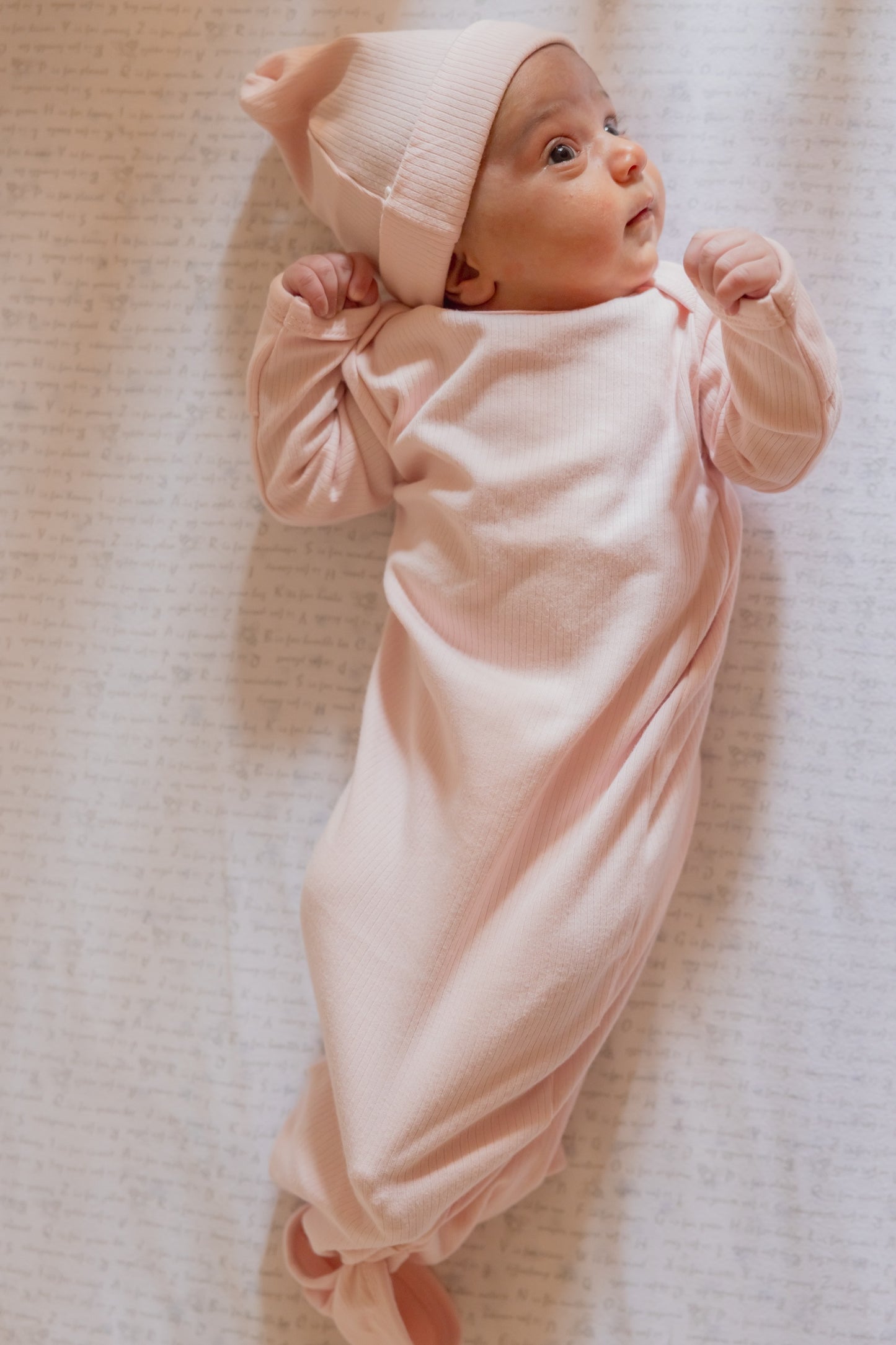 Knotted Gown and Beanie - Delicate Pink