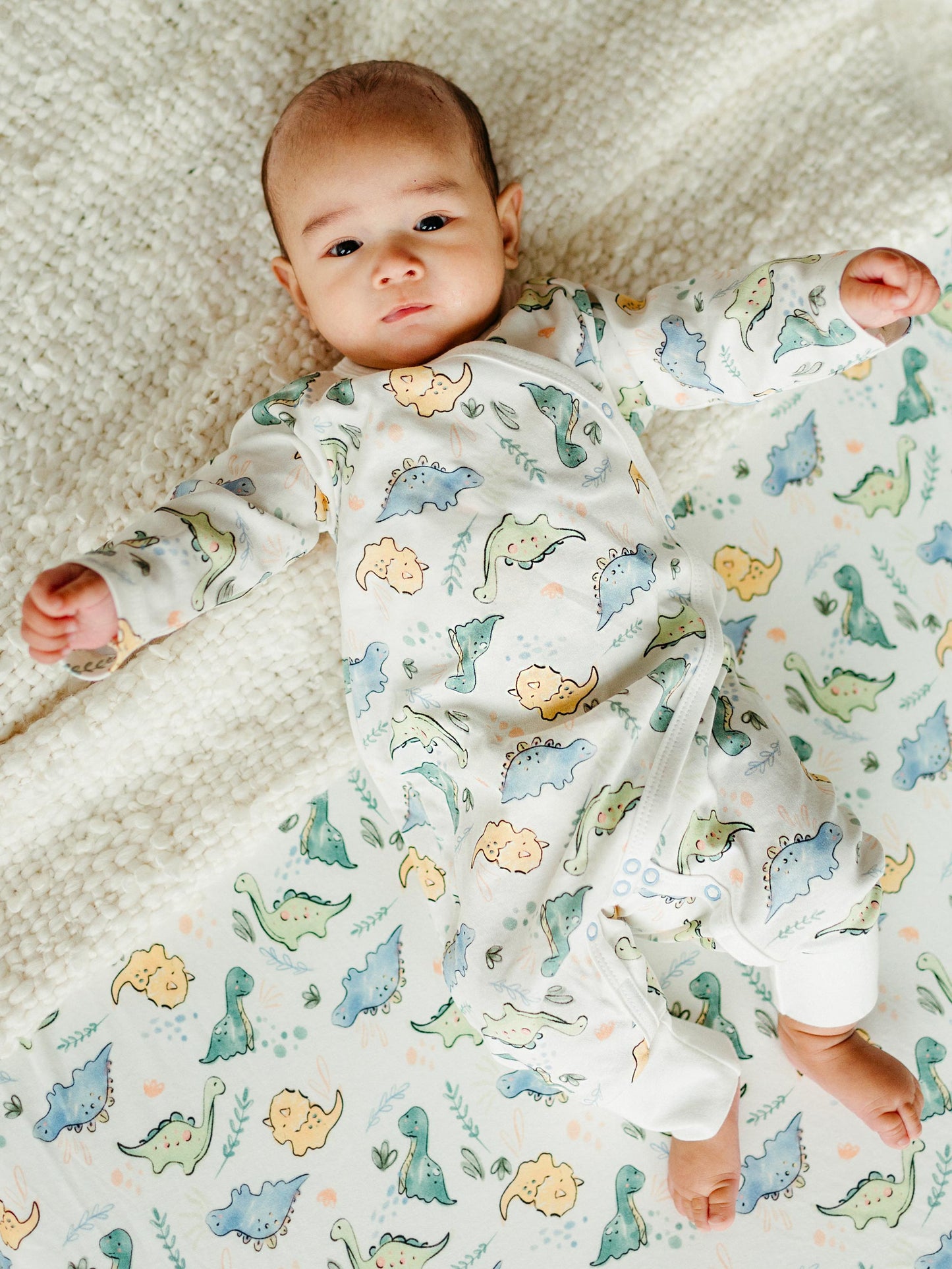 Side Snap Kimono - Dino Print